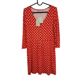 NWT Boden Scarlett Jersey Tunic Dress Red Pop Star Size 4
